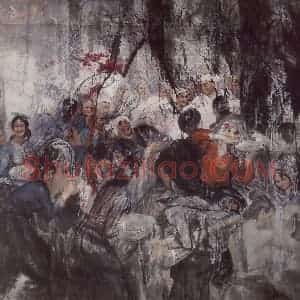 1979年 石齐《人人都在幸福中》国画人物作品图片赏析
