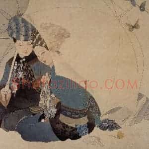 1983年 陈白一《三月三》国画人物作品图片赏析