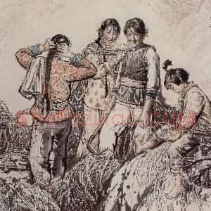 1984年 刘文西《山姑娘》国画人物作品图片赏析