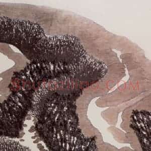 1986年 罗平安《高塬的律动》国画山水作品图片赏析