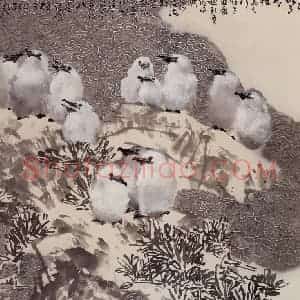 1987年 赵宁安《南疆浴日》国画花鸟作品图片赏析