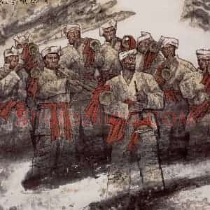 1991年 谢志高《黄河颂》国画人物作品图片赏析