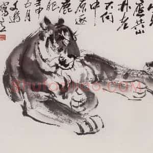 1992年 汤文选《此身应共山林老》国画花鸟作品图片赏析
