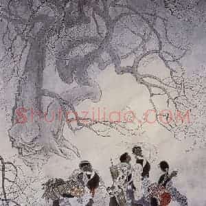 1993年 朱理存《踏歌图》国画人物作品图片赏析