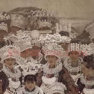 1993年 刘泉义《二月花》国画人物作品图片赏析