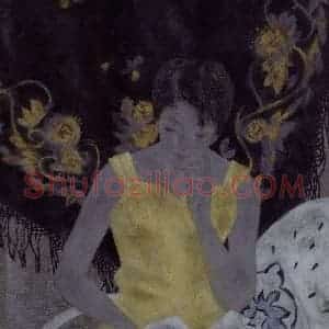 1999年 胡明哲《读》国画人物作品图片赏析