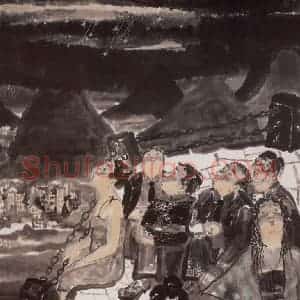 1999年 刘庆和《流星雨》国画人物作品图片赏析