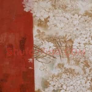 2001年 莫晓松《春到红墙》国画花鸟作品图片赏析