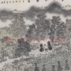 2003年 张捷《东田秋兴》国画山水作品图片赏析