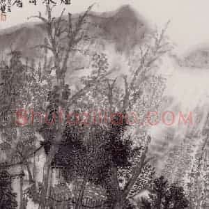 2006年 何加林《烟水可居》国画山水作品图片赏析