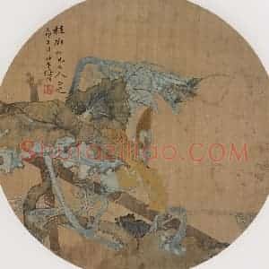 1879年 任伯年《纨扇集锦册十二开》国画花鸟作品图片赏析