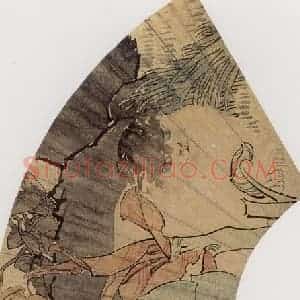 1869年 任伯年《花下潜猫》国画花鸟作品图片赏析