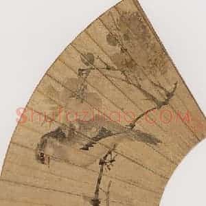 1873年 任伯年《花鸟人物扇面册四开》国画花鸟作品图片赏析