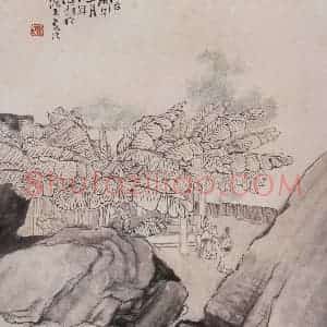 1870年 任伯年《访友图》国画综合作品图片赏析