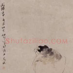 1872年 任伯年《牡丹猫石图》国画花鸟作品图片赏析