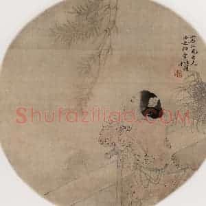约19世纪70年代初期 任伯年《美人思春》国画人物作品图片赏析