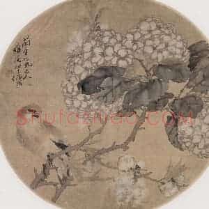 约19世纪70年代初期 任伯年《花鸟》国画花鸟作品图片赏析