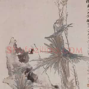 约19世纪70年代初期 任伯年《子母鸡图》国画花鸟作品图片赏析