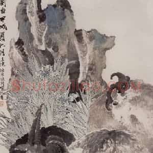 1874年 任伯年《三羊开泰》国画综合作品图片赏析