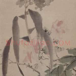 1866年 任伯年《丙寅花卉册》国画花鸟作品图片赏析