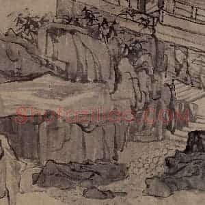 1867年 任伯年《紫阳纪游图》国画山水作品图片赏析
