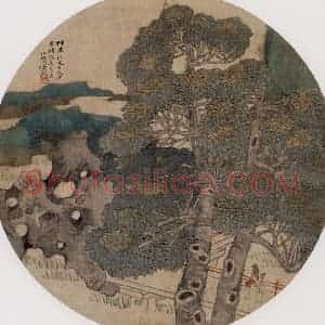 1883年 任伯年《合景屏四帧》国画花鸟作品图片赏析