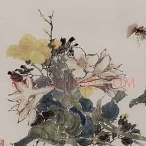 1877年 任伯年《花鸟册八开》国画花鸟作品图片赏析