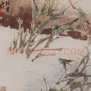 1877年 任伯年《花鸟册八开》国画花鸟作品图片赏析