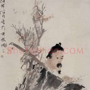 1878年 任伯年《人物四屏》国画人物作品图片赏析