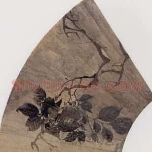1874年 任伯年《蔷薇图》国画花鸟作品图片赏析