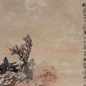 1879年 任伯年《牡丹图》国画花鸟作品图片赏析