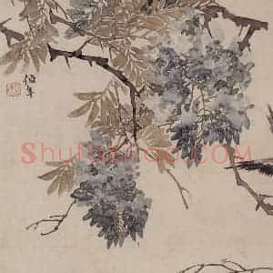 约19世纪80年代初期 任伯年《花鸟册三开》国画花鸟作品图片赏析