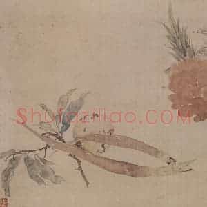 1875年 任伯年《双鸽图》国画花鸟作品图片赏析