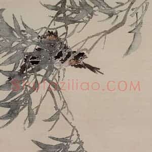1875年 任伯年《花鸟图册八开》国画花鸟作品图片赏析
