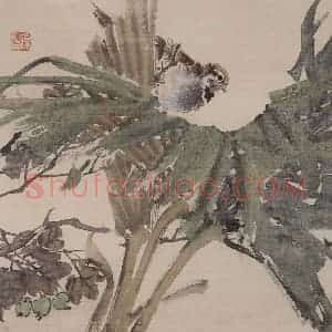 1875年 任伯年《花鸟图册八开》国画花鸟作品图片赏析