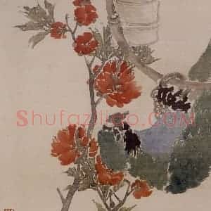 1875年 任伯年《花鸟图册八开》国画花鸟作品图片赏析