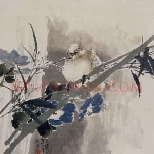 1882年 任伯年《花鸟人物图册十二开》国画花鸟作品图片赏析