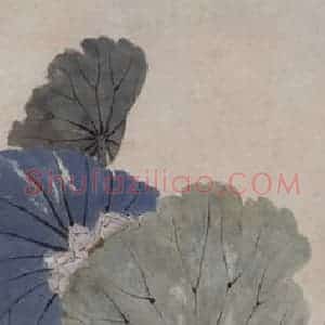 约19世纪70年代中期 任伯年《荷花双燕图》国画花鸟作品图片赏析