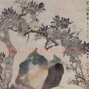 1880年 任伯年《五伦图》国画花鸟写意作品图片赏析