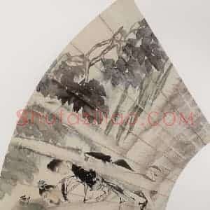 清代 任伯年《人物花鸟扇面册》国画人物写意作品图片赏析