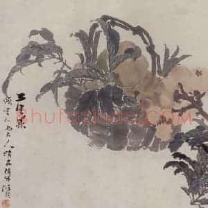 清代 任伯年《三生果图》国画花鸟写意作品图片赏析