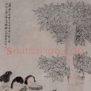 清代 任伯年《孙公进食图》国画人物写意作品图片赏析