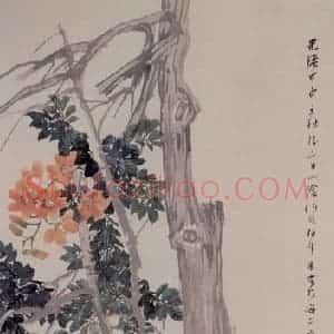 1884年 任伯年《凌霄图》国画花鸟写意作品图片赏析