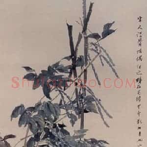 1884年 任伯年《猫戏图》国画花鸟写意作品图片赏析