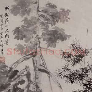 1884年 任伯年《桐阴仕女》国画人物写意作品图片赏析