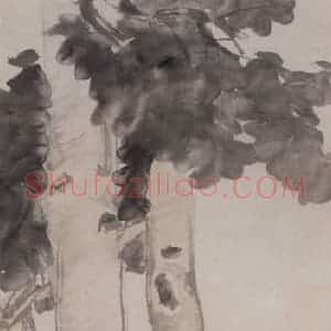 1884年 任伯年《洗桐图》国画人物写意作品图片赏析