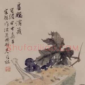 1884年 任伯年《花果图册八开》国画花鸟写意作品图片赏析