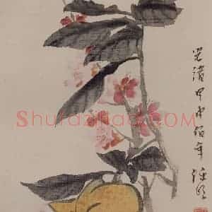 1884年 任伯年《花果图册八开》国画花鸟写意作品图片赏析