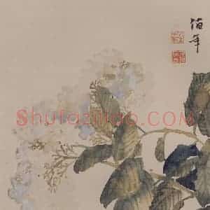 1884年 任伯年《花果图册八开》国画花鸟写意作品图片赏析