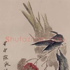 1884年 任伯年《花果图册八开》国画花鸟写意作品图片赏析